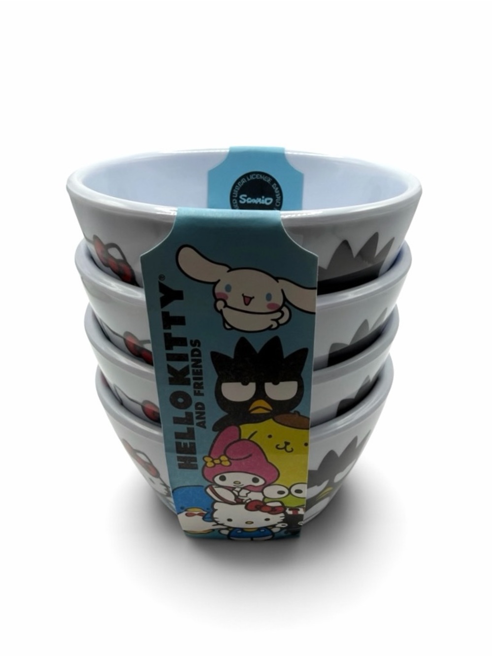 Hello Kitty & Friends Stackable Melamine Mini Bowls – 4-Piece Set